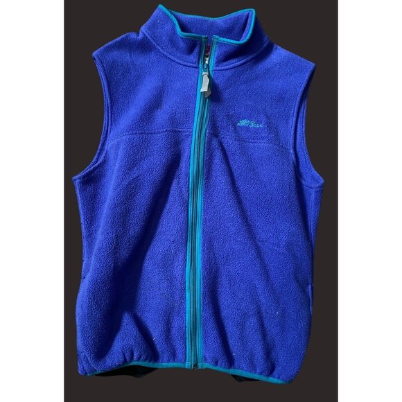 LL Bean Other - LL Bean Kids XL Fleece Vest Blue W/ Teal Zipper 100% Polyester USA Made